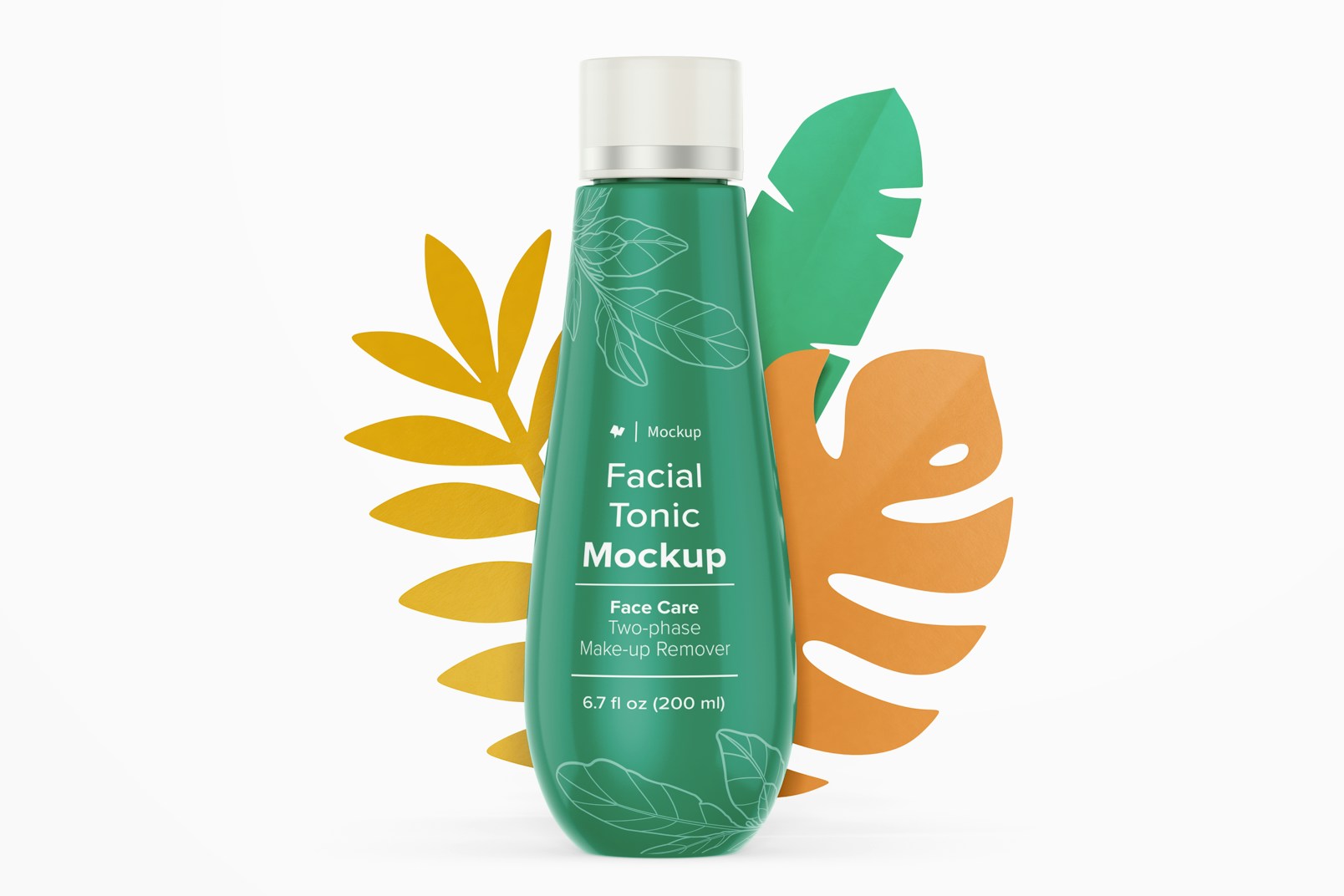 Facial Tonic Bottle Mockup, Front View