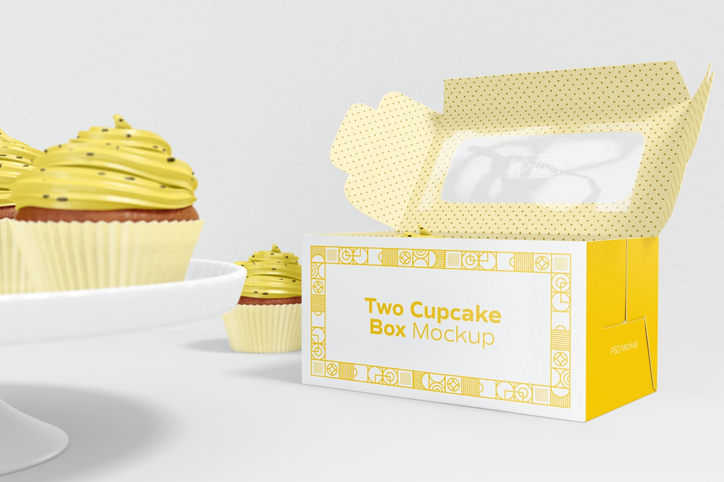 Maqueta de Caja de Dos Cupcakes