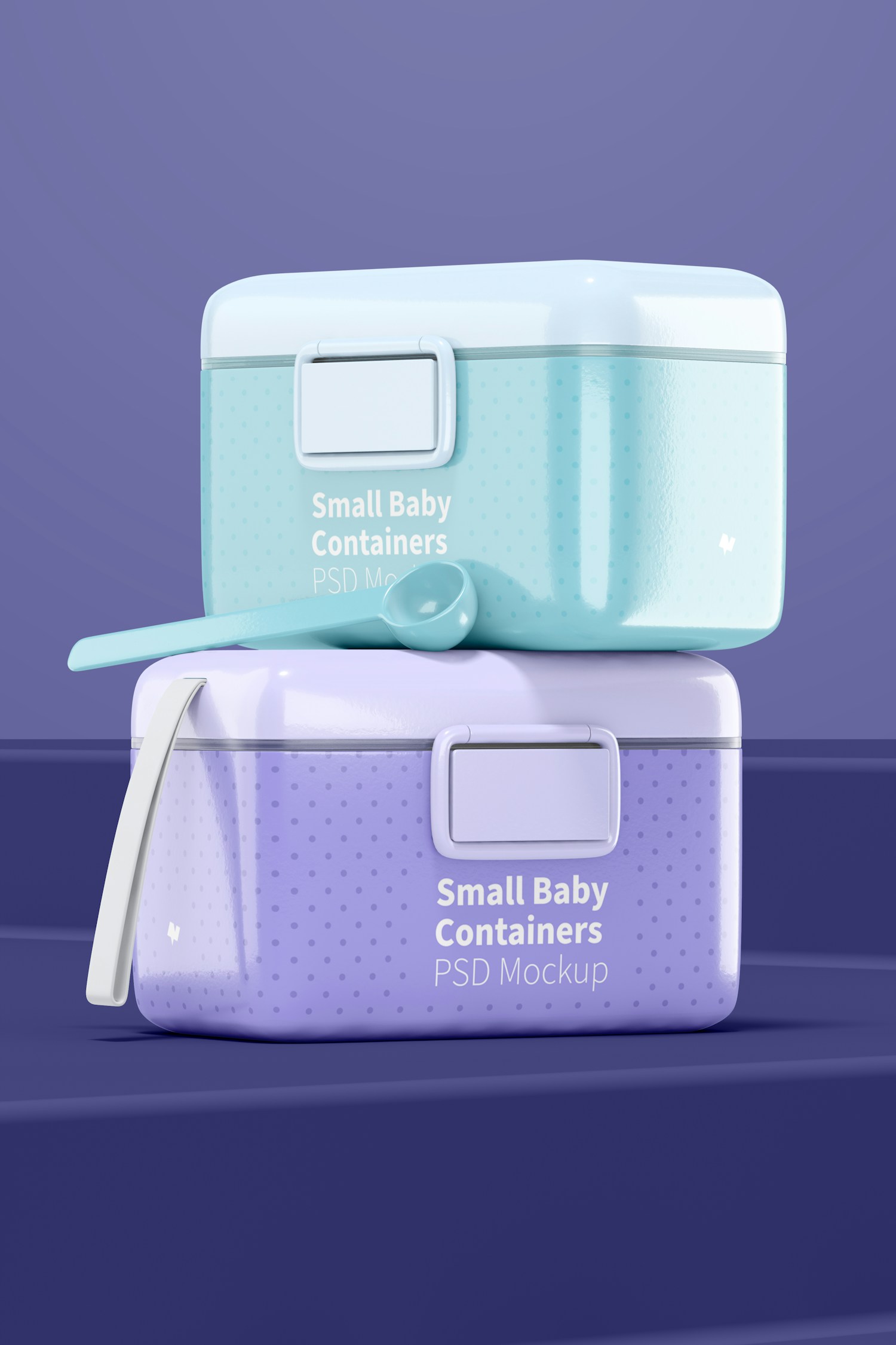 Small Baby Milk Powder Container Mockup, Perspective