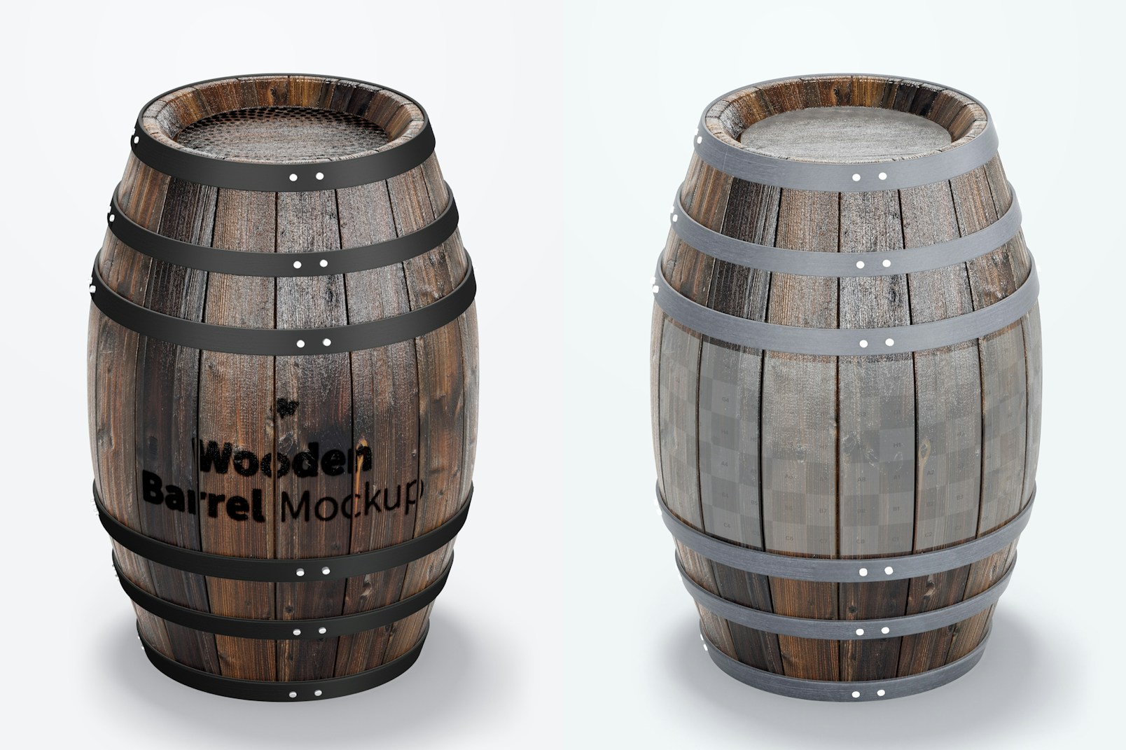 Wooden Barrel Mockup