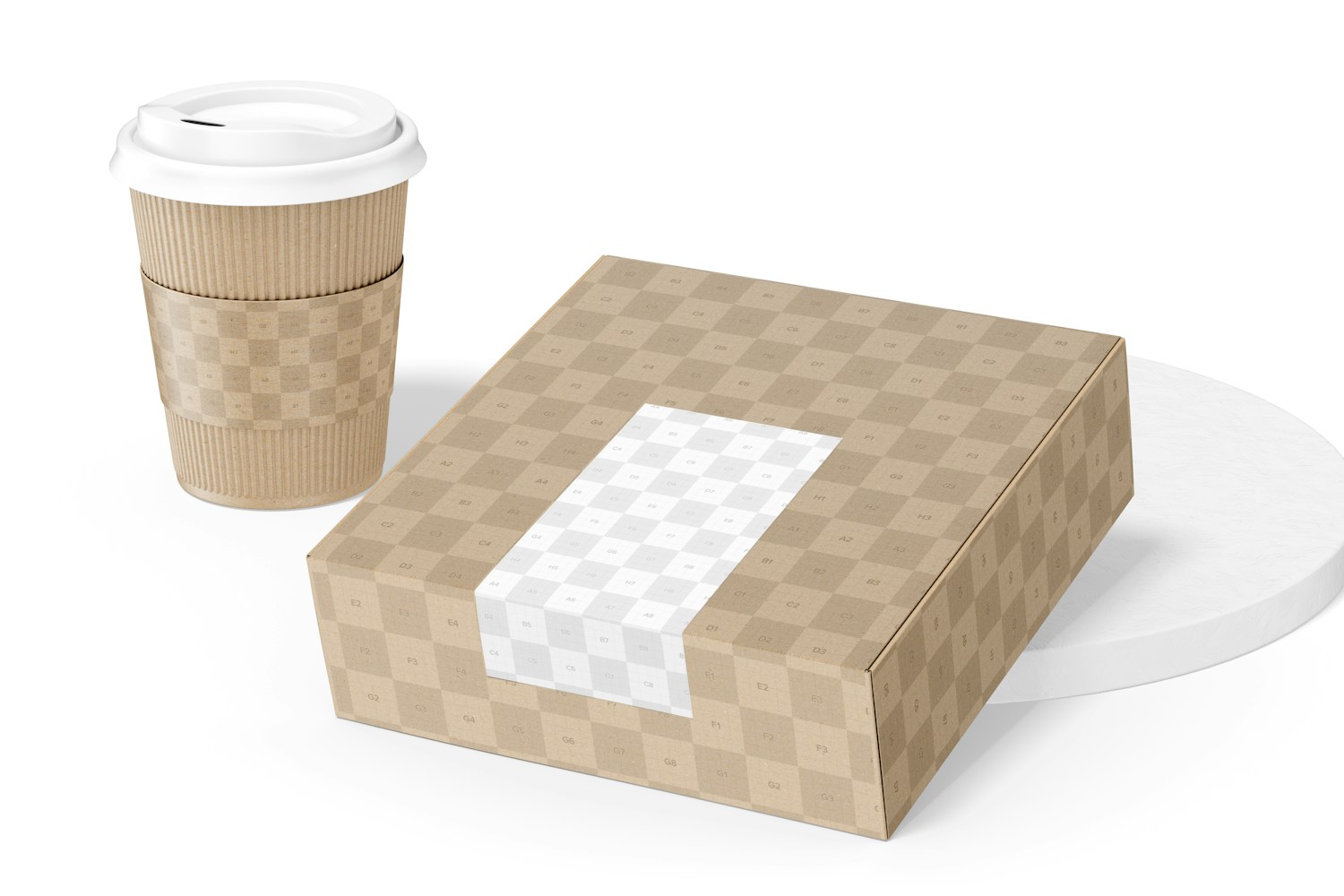 Bread Box with Label Mockup, Leaned