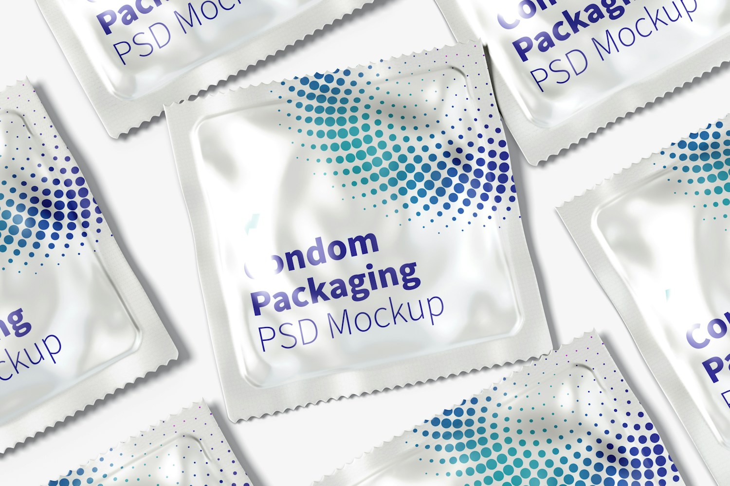 Condom Packaging Mockup, Close Up