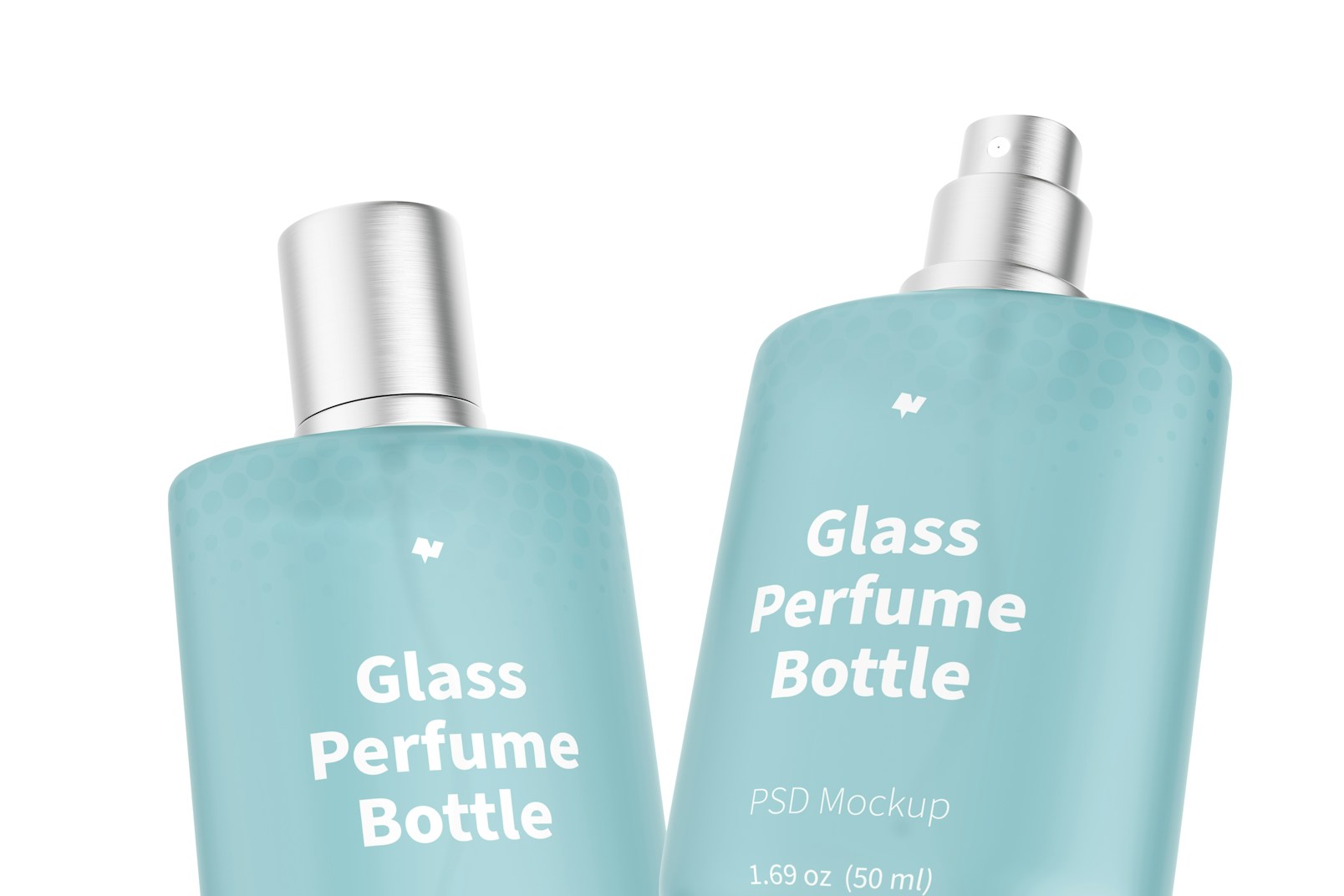 50 ml Glass Perfume Bottle Mockup, Close Up