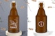 Embossed Amber Bottle Mockup, Front View