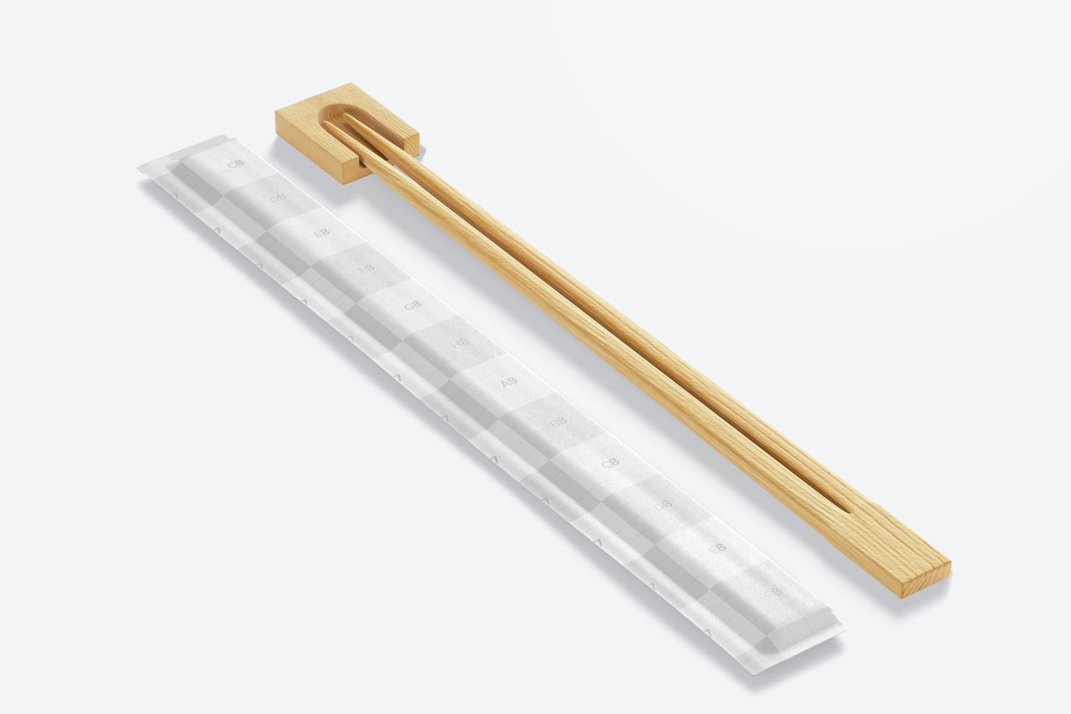 Chopsticks Paper Package Mockup, Perspective View
