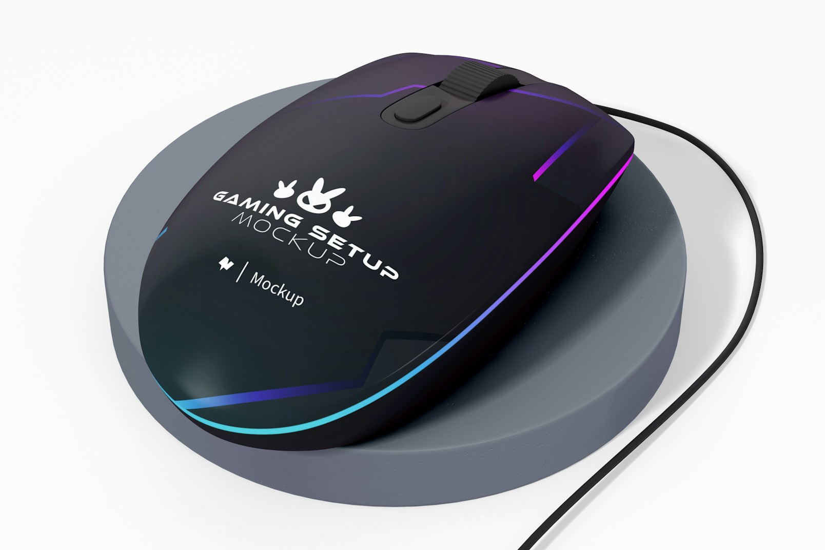 Gaming Mouse Mockup, Leaned