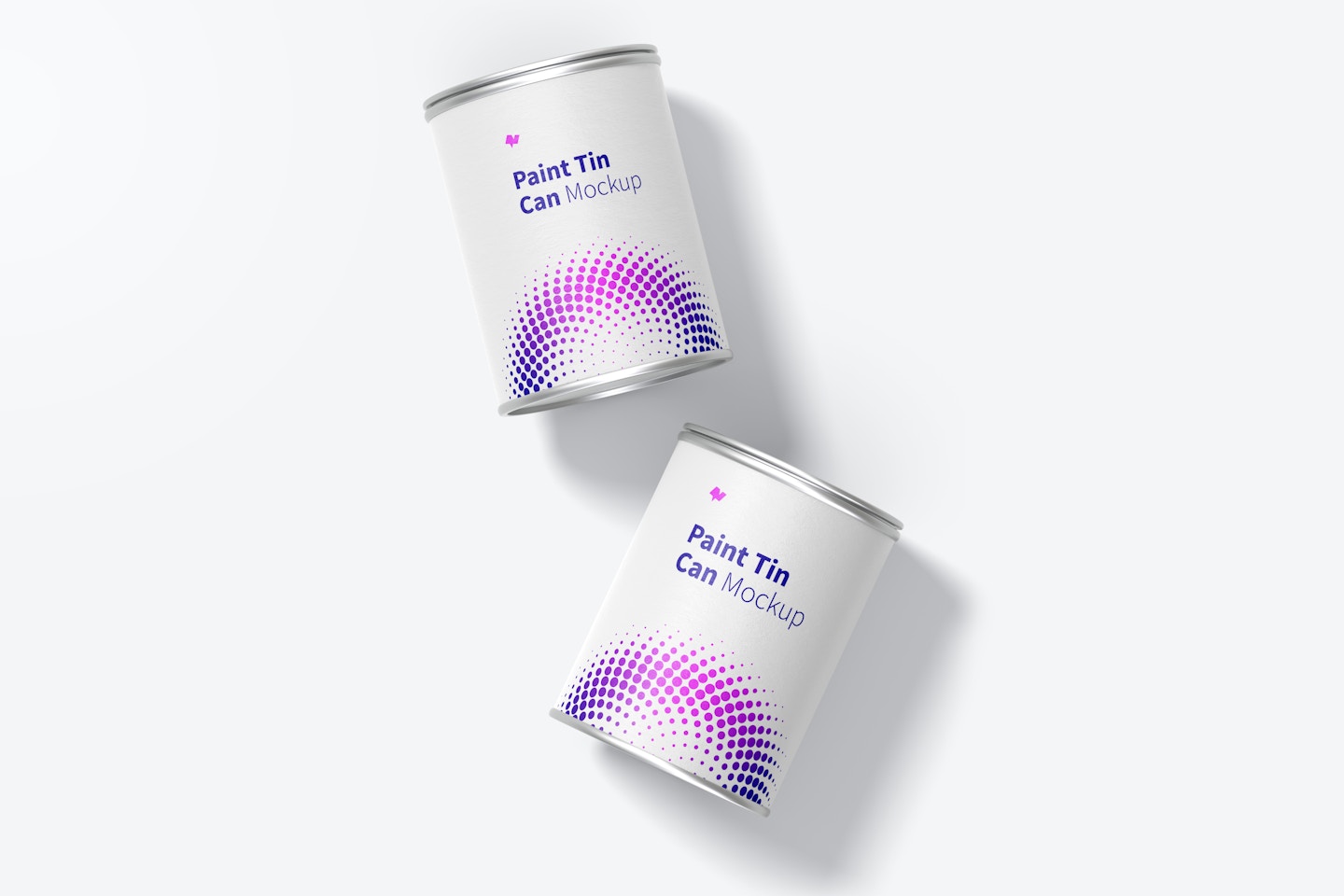 Paint Tin Cans Mockup, Top View