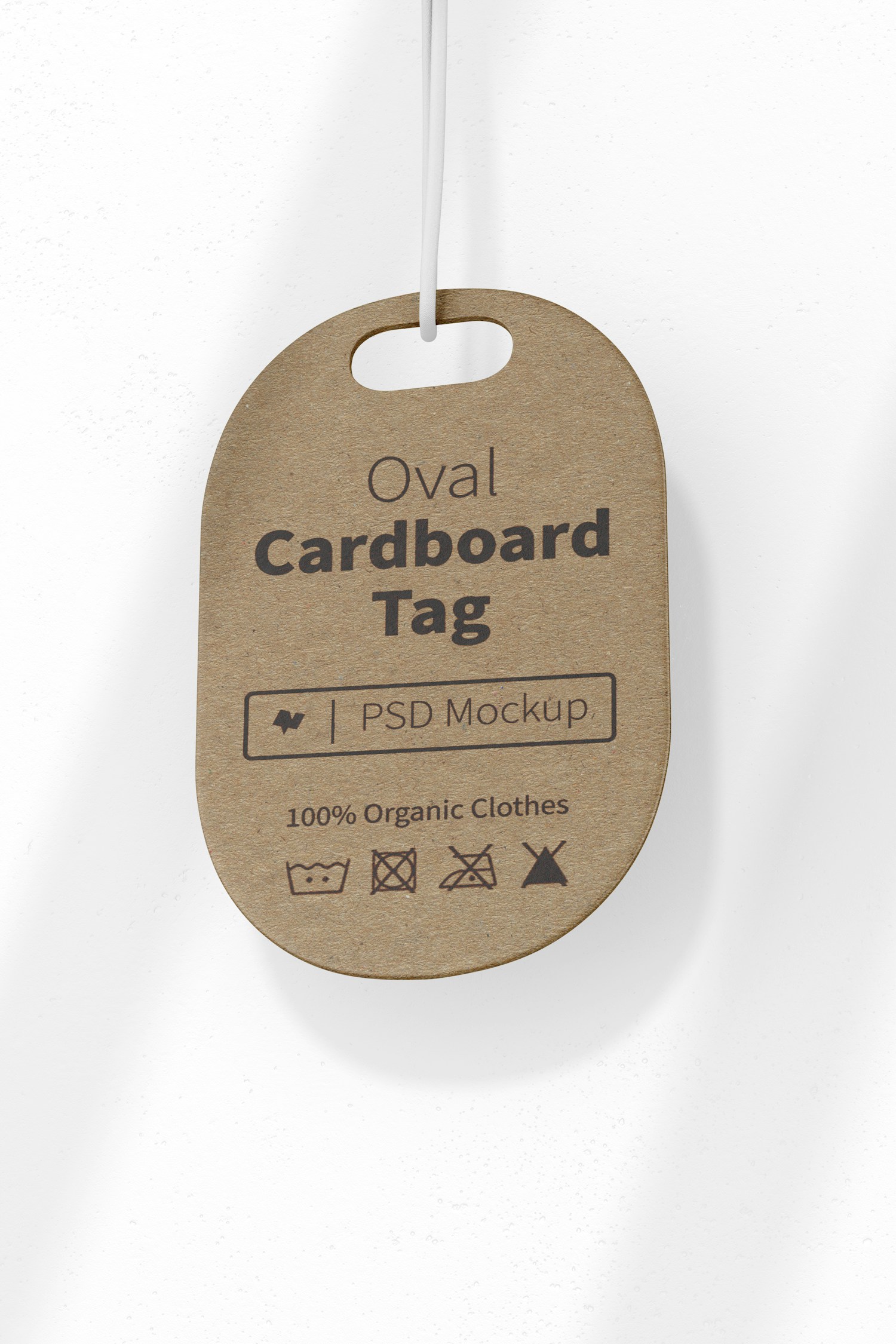 Oval Cardboard Tag Mockup, Perspective