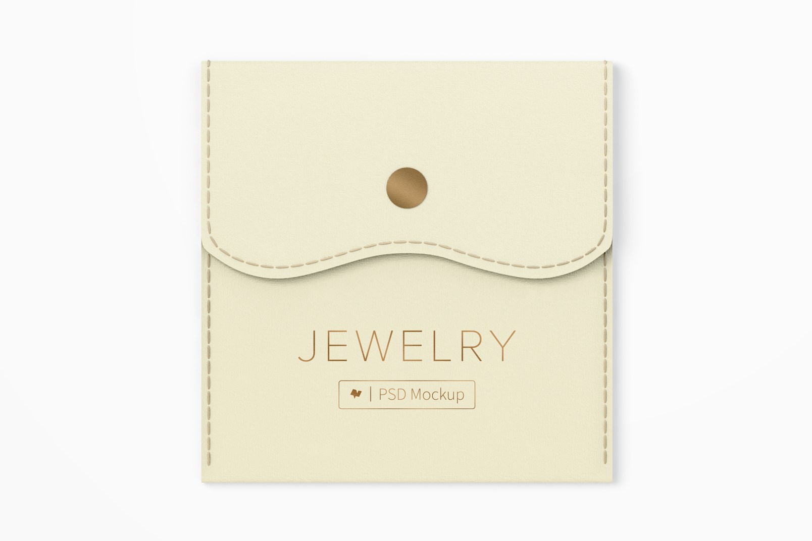 Jewelry Pouch with Button Mockup, Top View