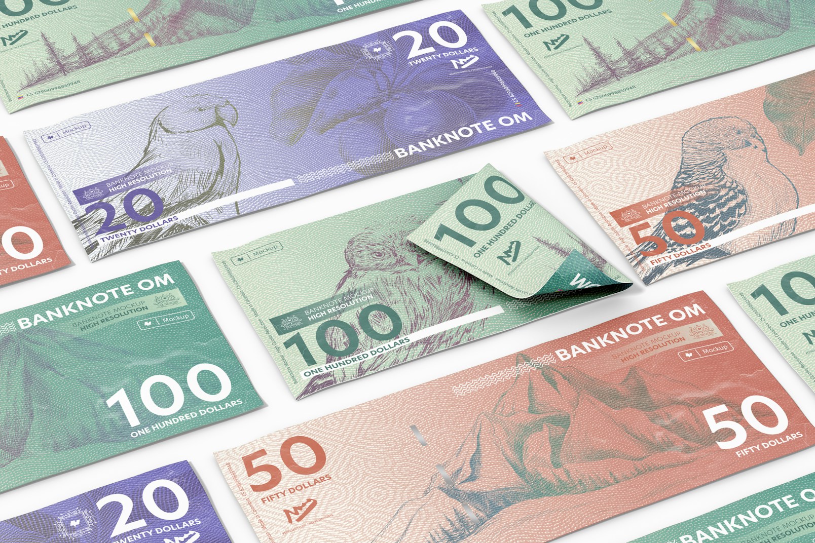 Banknotes Set Mockup