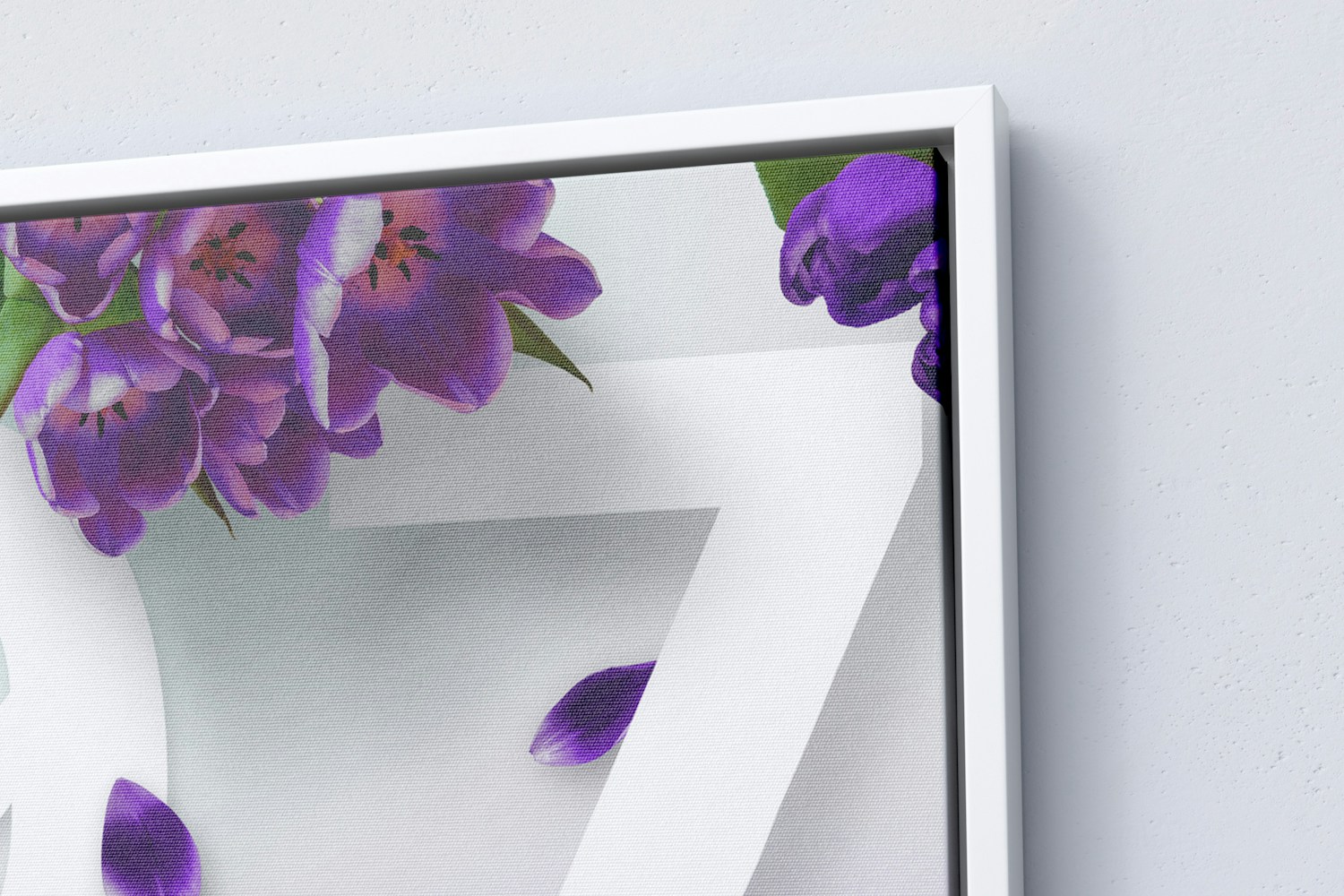 9:7 Landscape Canvas Mockup in Floater Frame, Right View