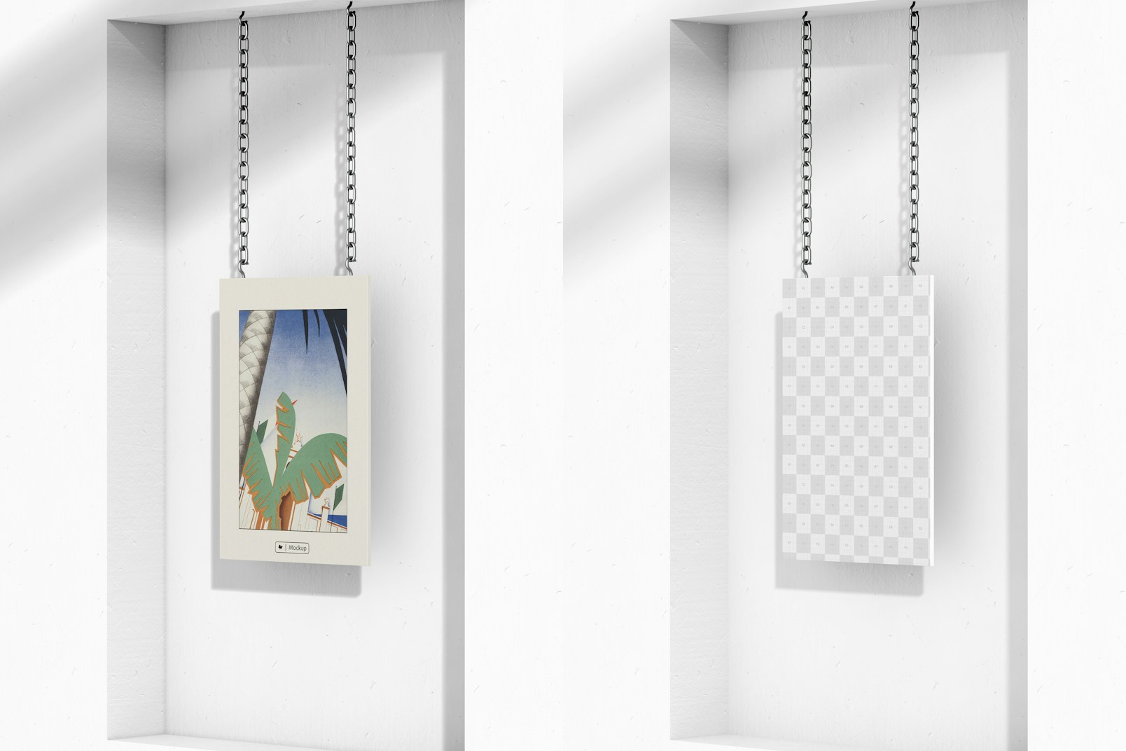 A1 Hanging Poster Mockup, Right View