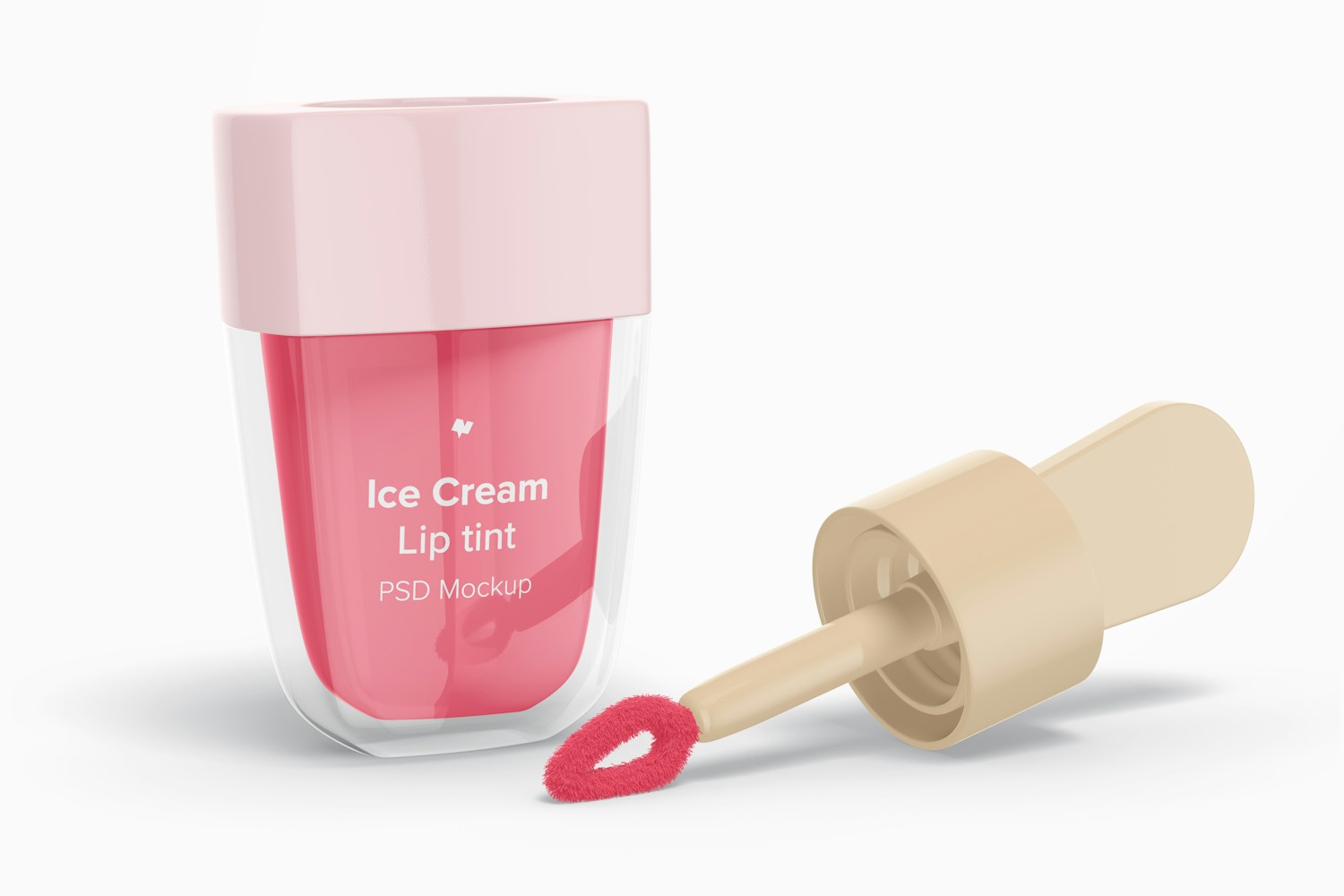 Ice Cream Lip Tint Mockup, Opened