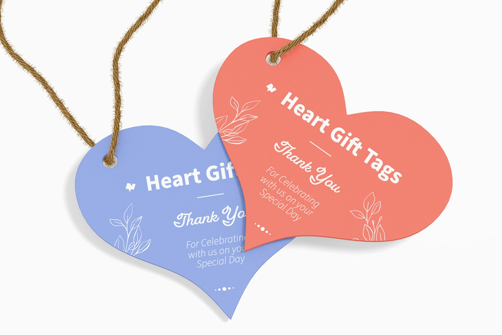 Heart Gift Tags Mockup, Close Up