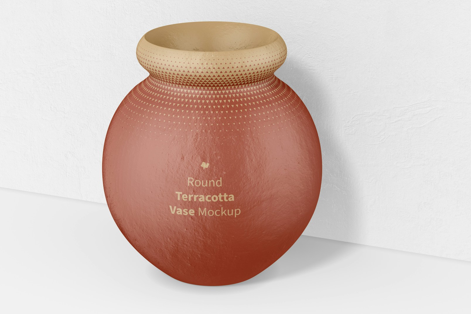 Round Terracotta Vases Mockup, Close Up
