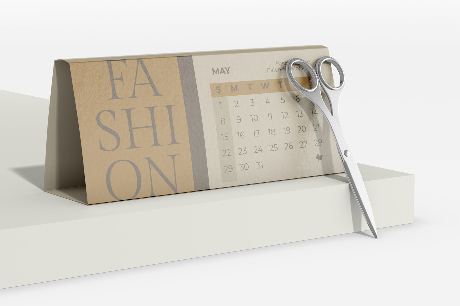 Fashion Store Calendar Mockup, with Scissors