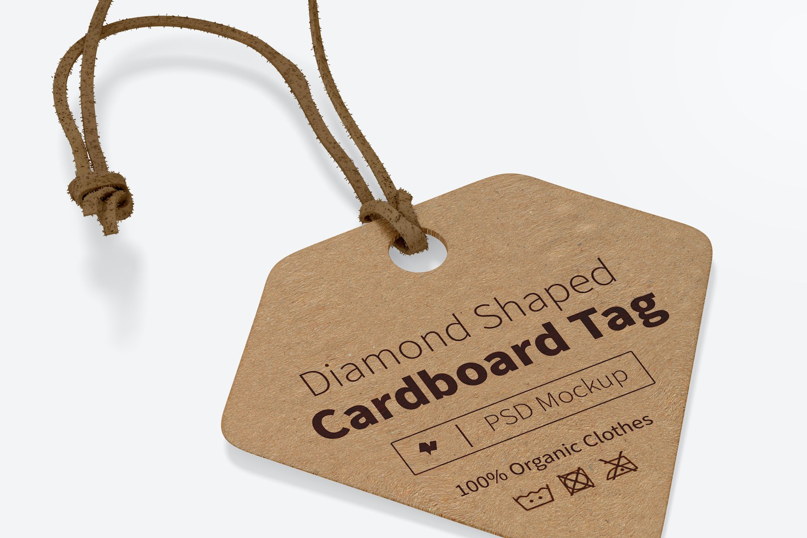 Diamond Shaped Cardboard Tag Mockup, Close Up