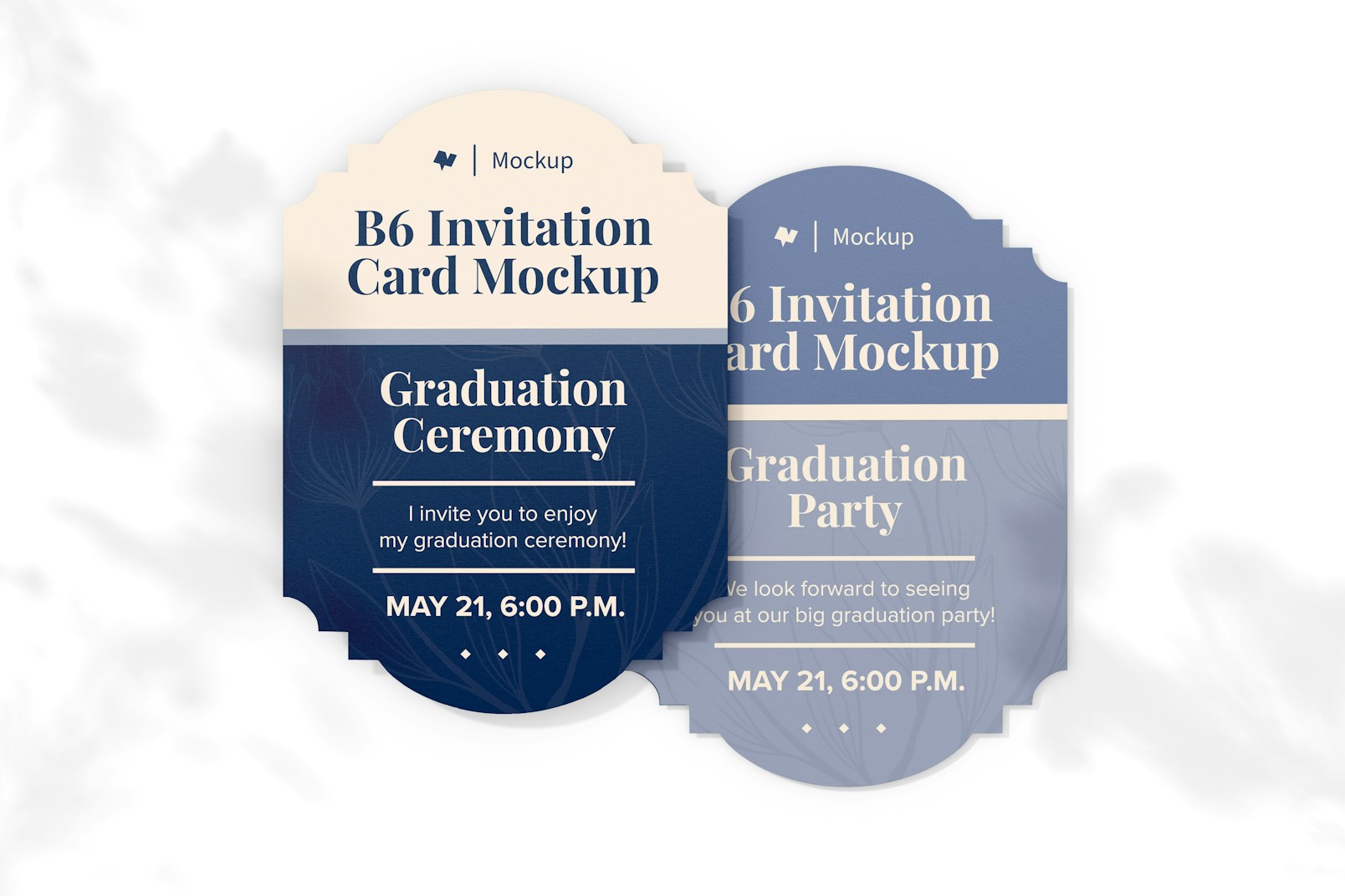 B6 Invitation Card Mockup, Perspective