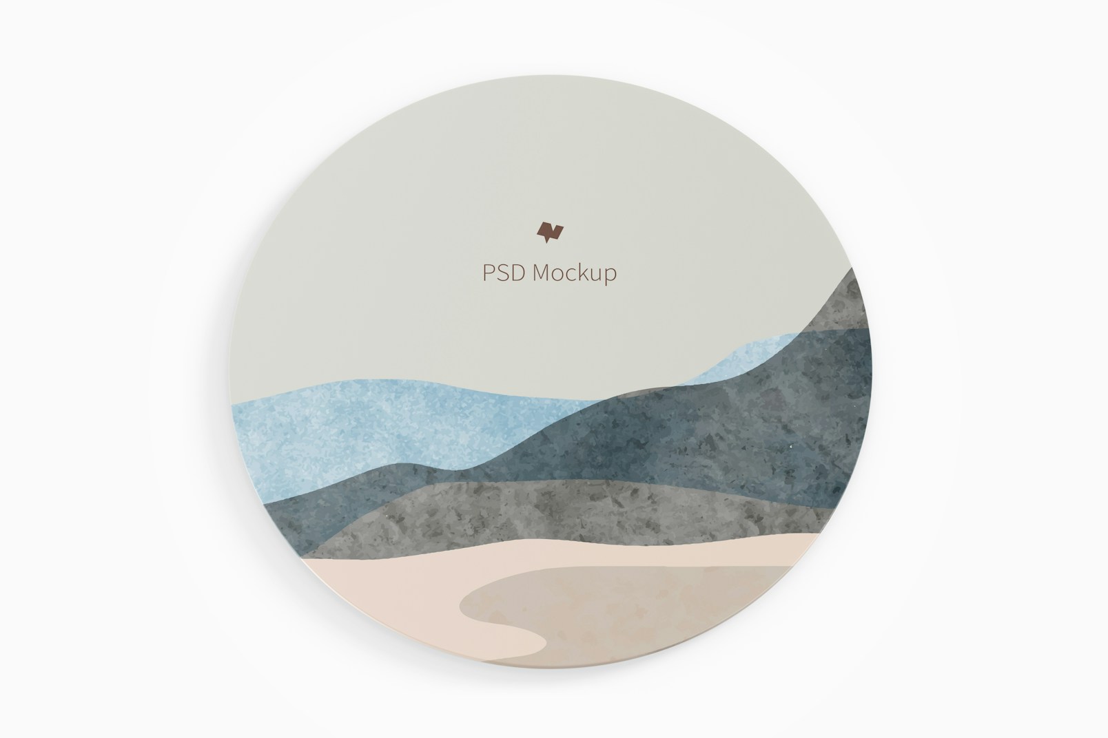 Round Silicone Mouse Pad Mockup, Top View