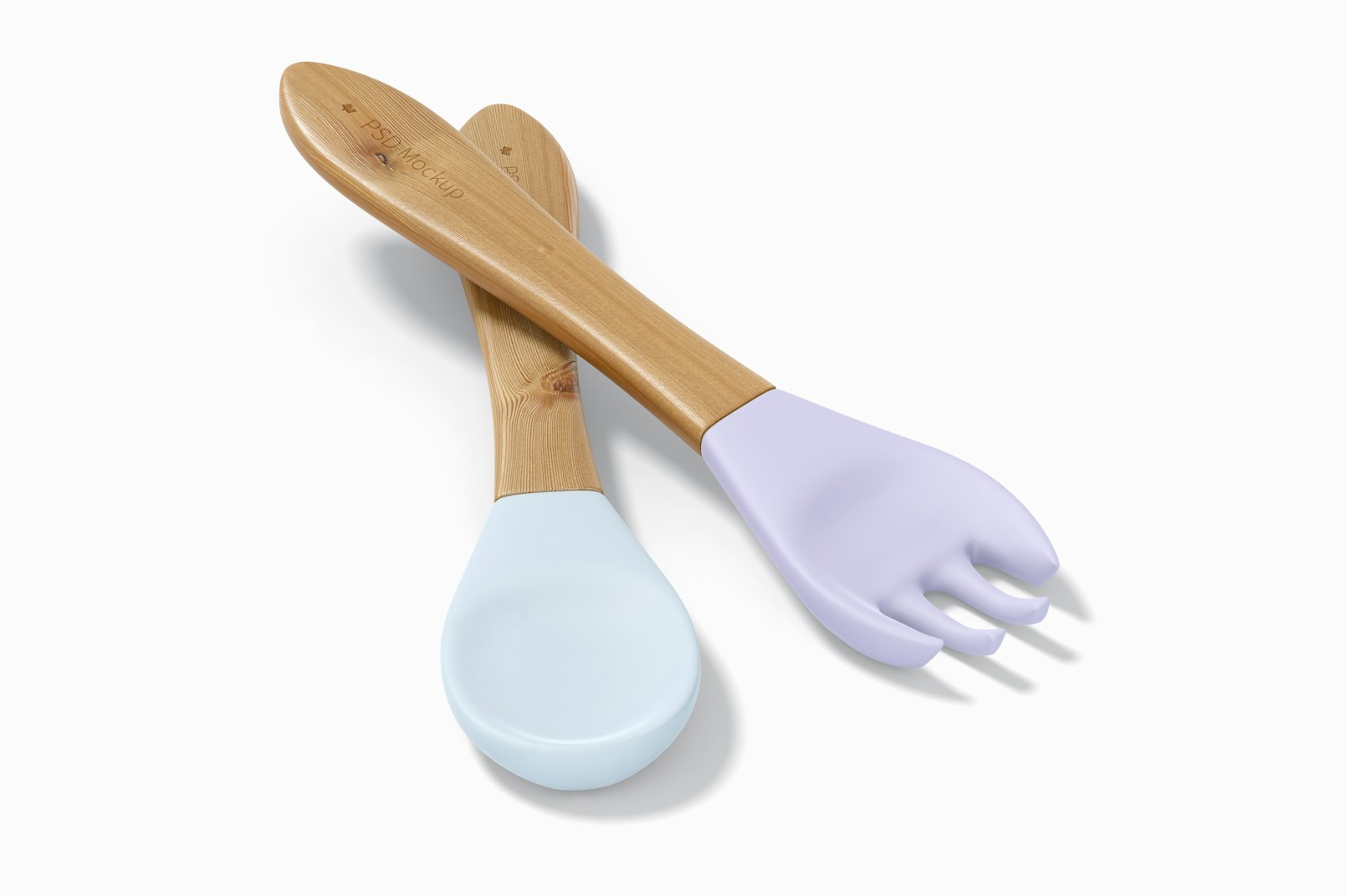 Wooden Spoon and Fork Mockup, Right View