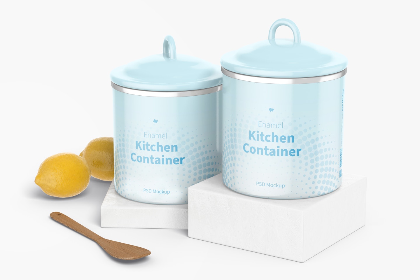 Enamel Kitchen Containers Mockup