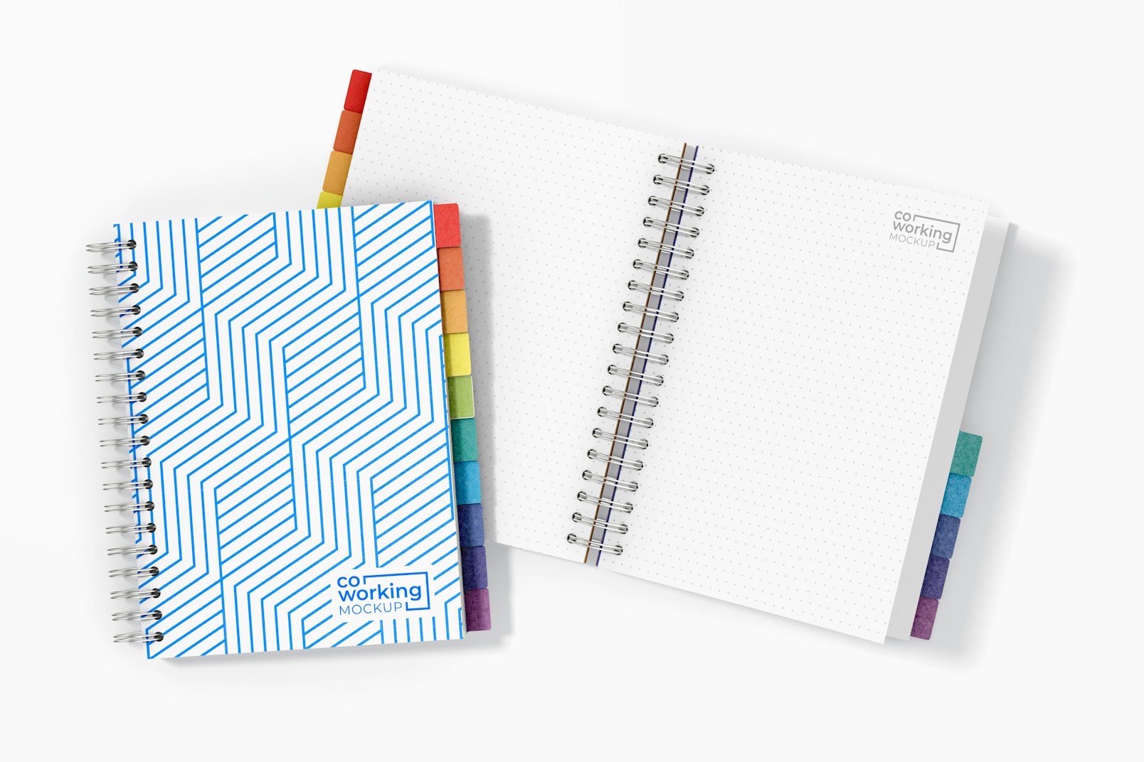 Notebooks with Dividers Mockup, Opened and Closed