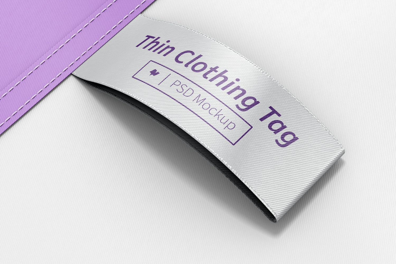 Vertical Thin Clothing Tag Mockup, Left View