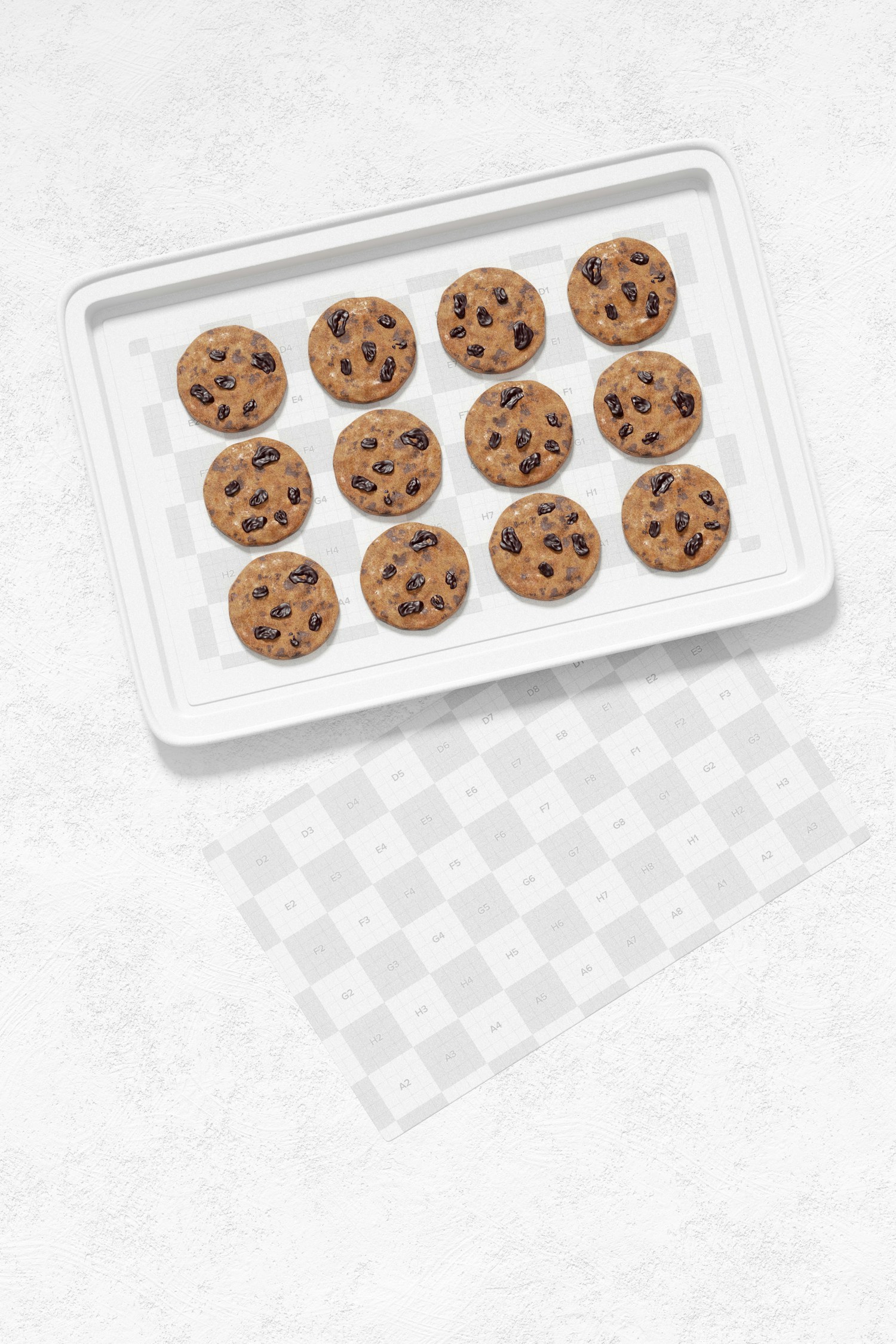Baking Tray with Cookies Mockup