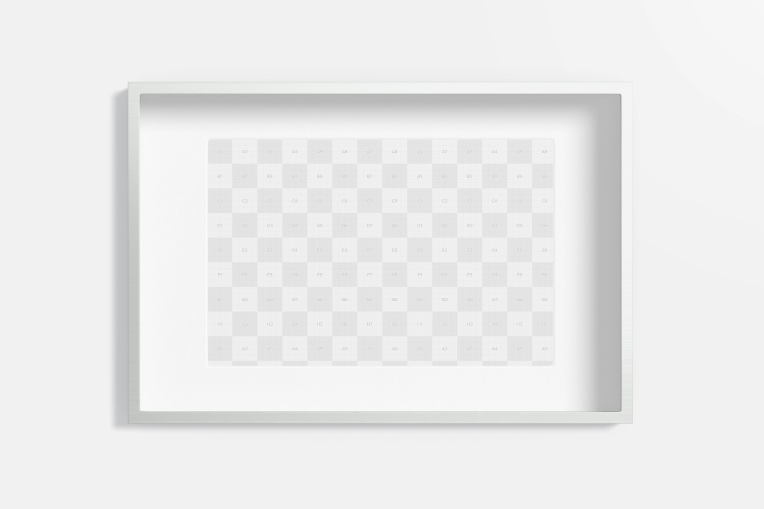 Metallic Large Shadow Gallery Box Frame Mockup, Front View