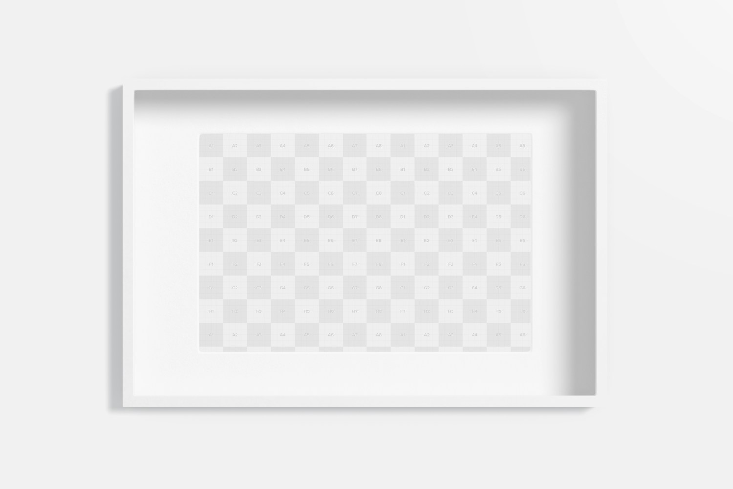 Metallic Large Shadow Gallery Box Frame Mockup, Front View