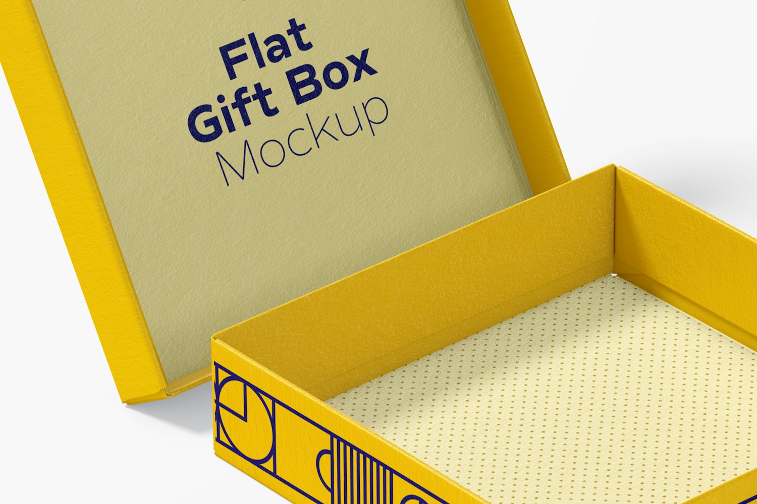 Flat Gift Box Mockup, Perspective