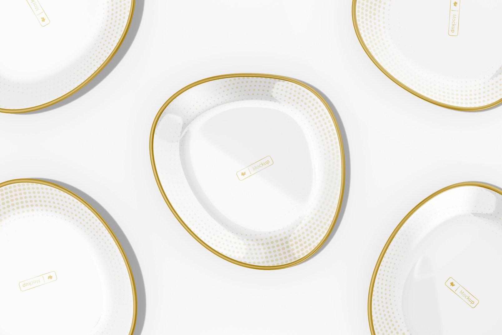 Ceramic Luxury Plates Mockup, Top View