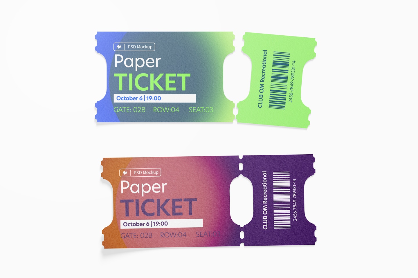 Paper Tickets Mockup