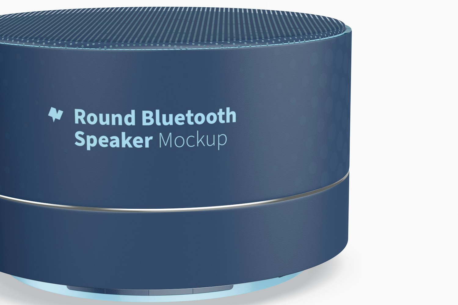 Round Bluetooth Speaker Mockup, Close Up