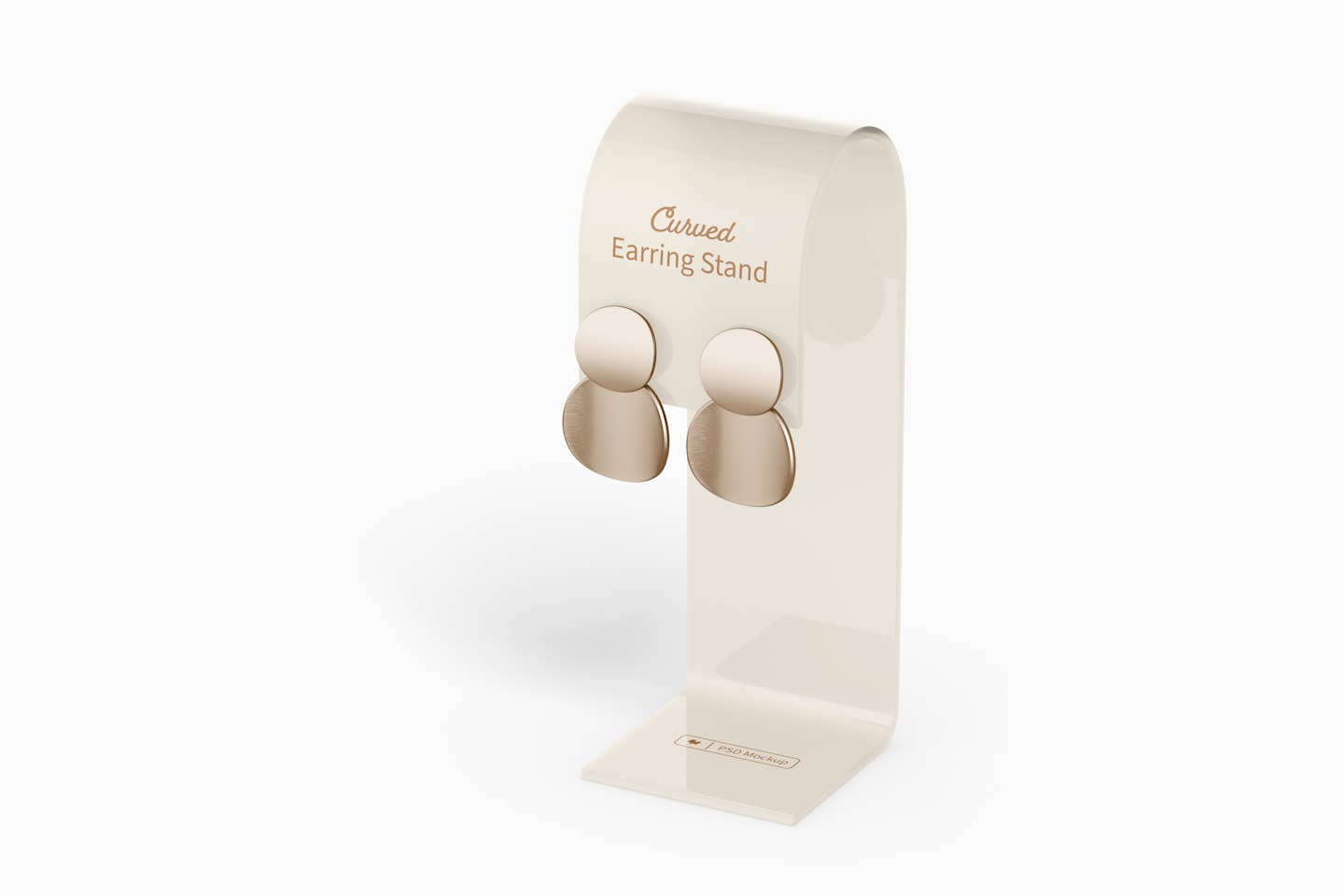 Curved Earring Stand Mockup, Right View
