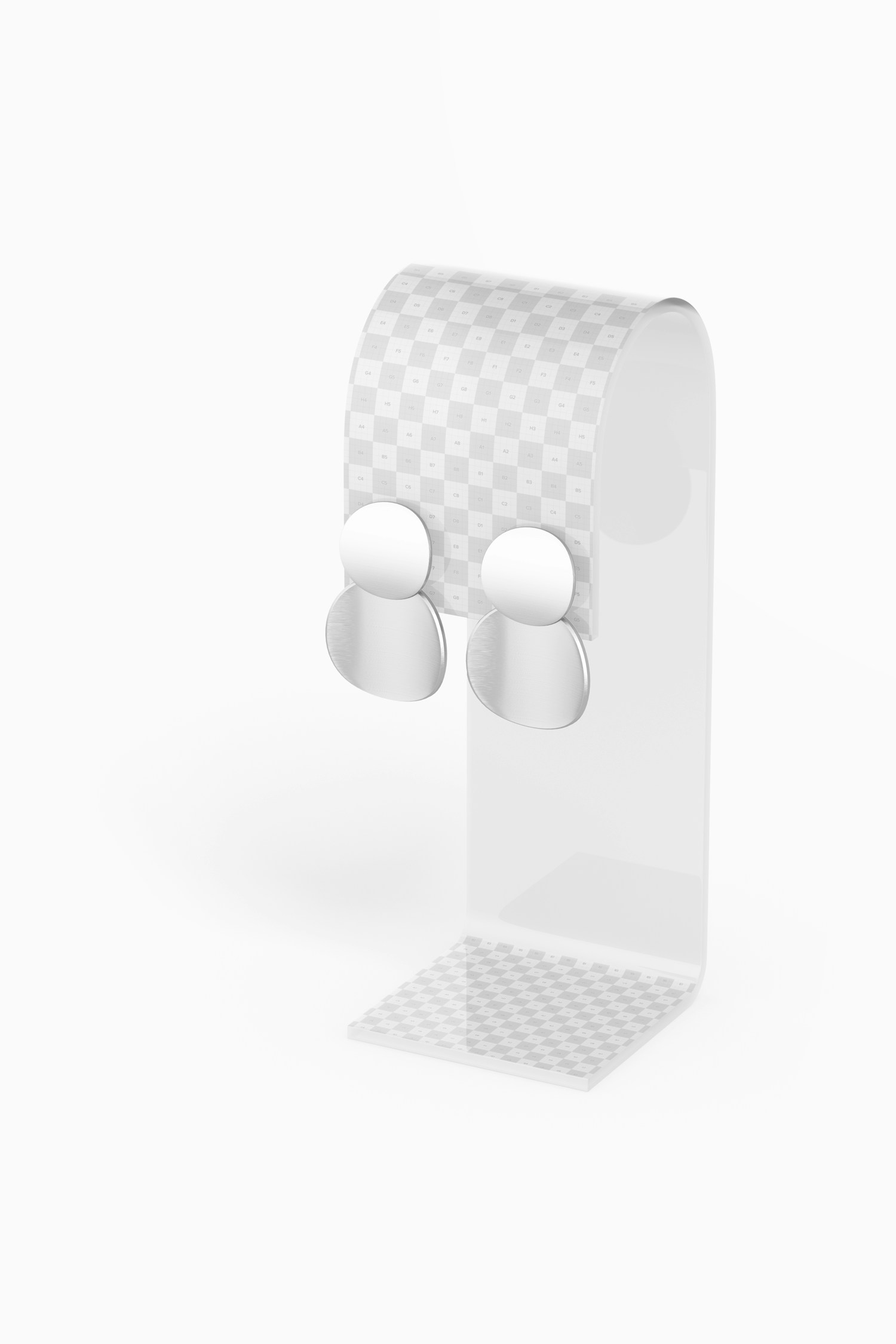 Curved Earring Stand Mockup, Right View