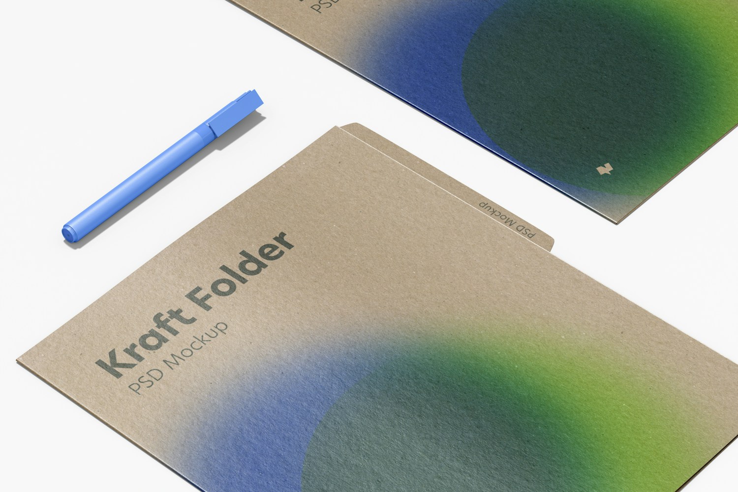 Kraft Folders Mockup, Close Up Kraft Folders Mockup, Close Up