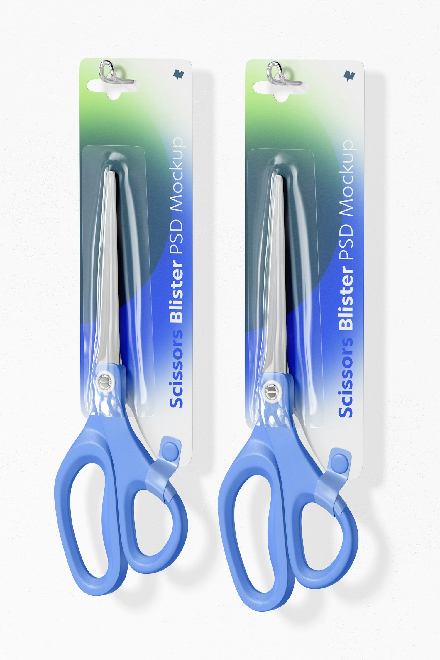 Scissors Blister Mockup, Hanging on Wall Scissors Blister Mockup, Hanging on Wall