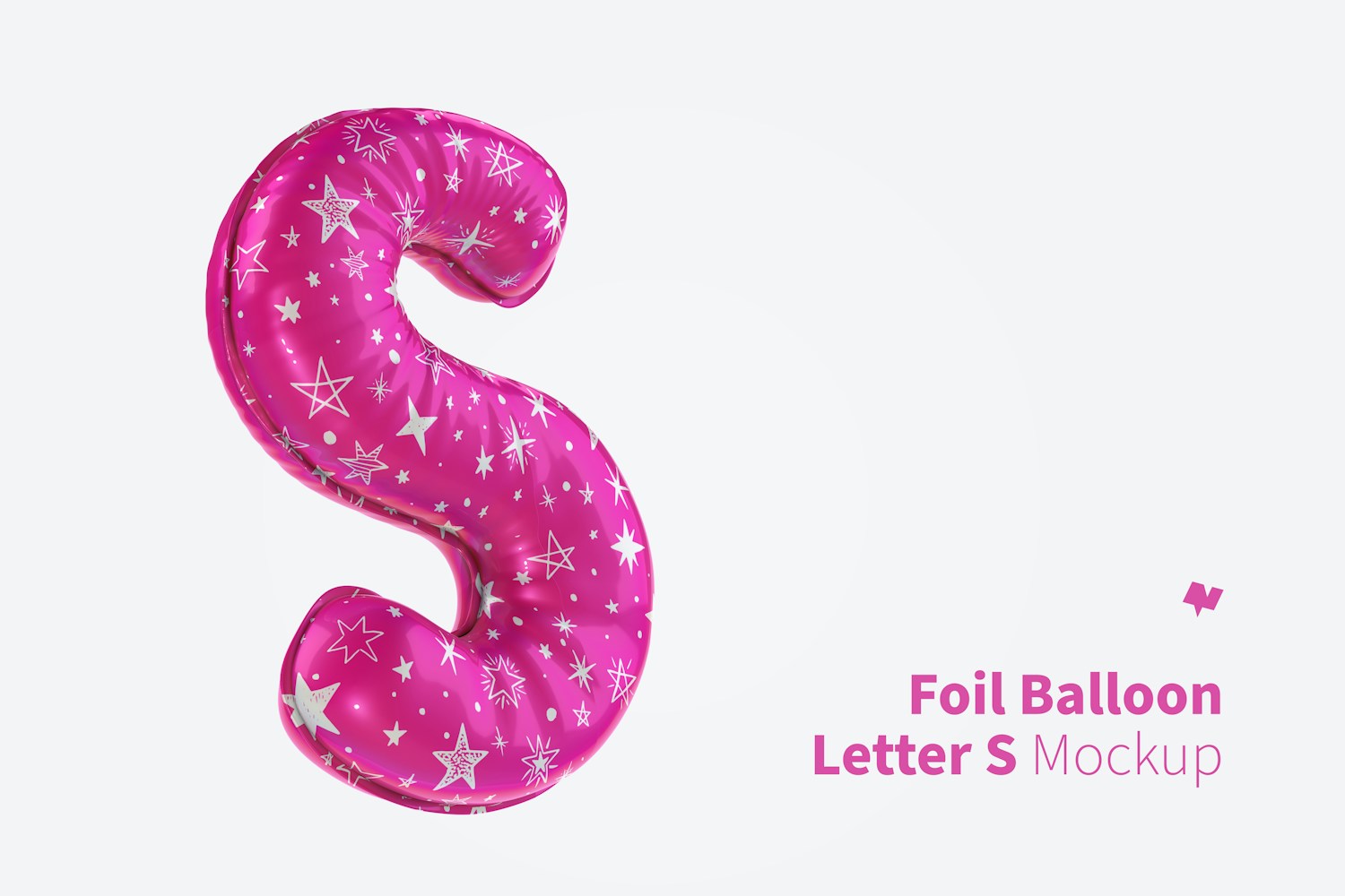 Letter S Foil Balloon Mockup
