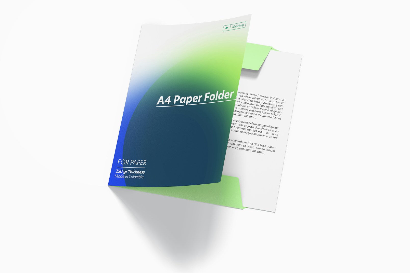 A4 Paper Folder Mockup, Perspective View