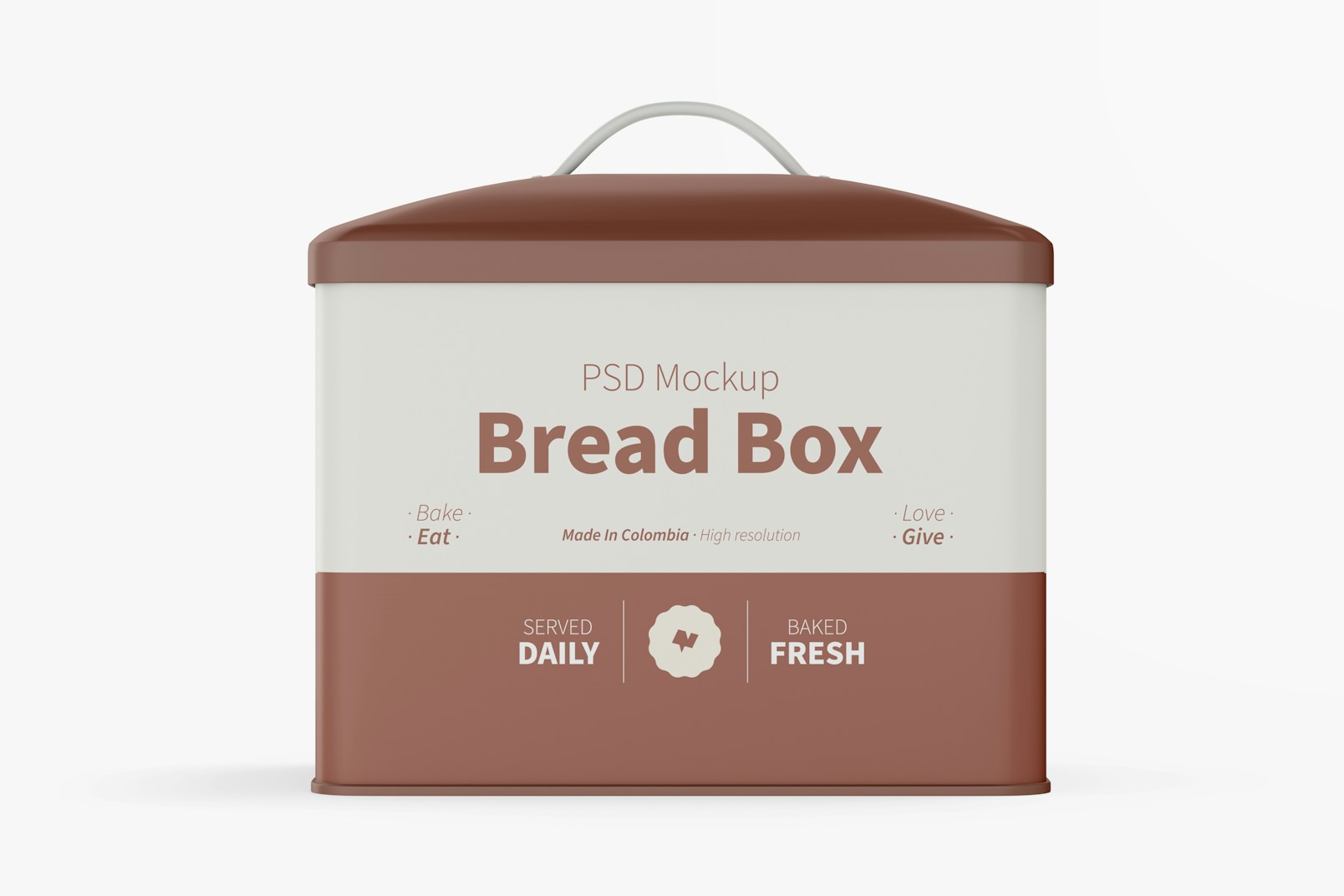 Bread Box Mockup, Front View