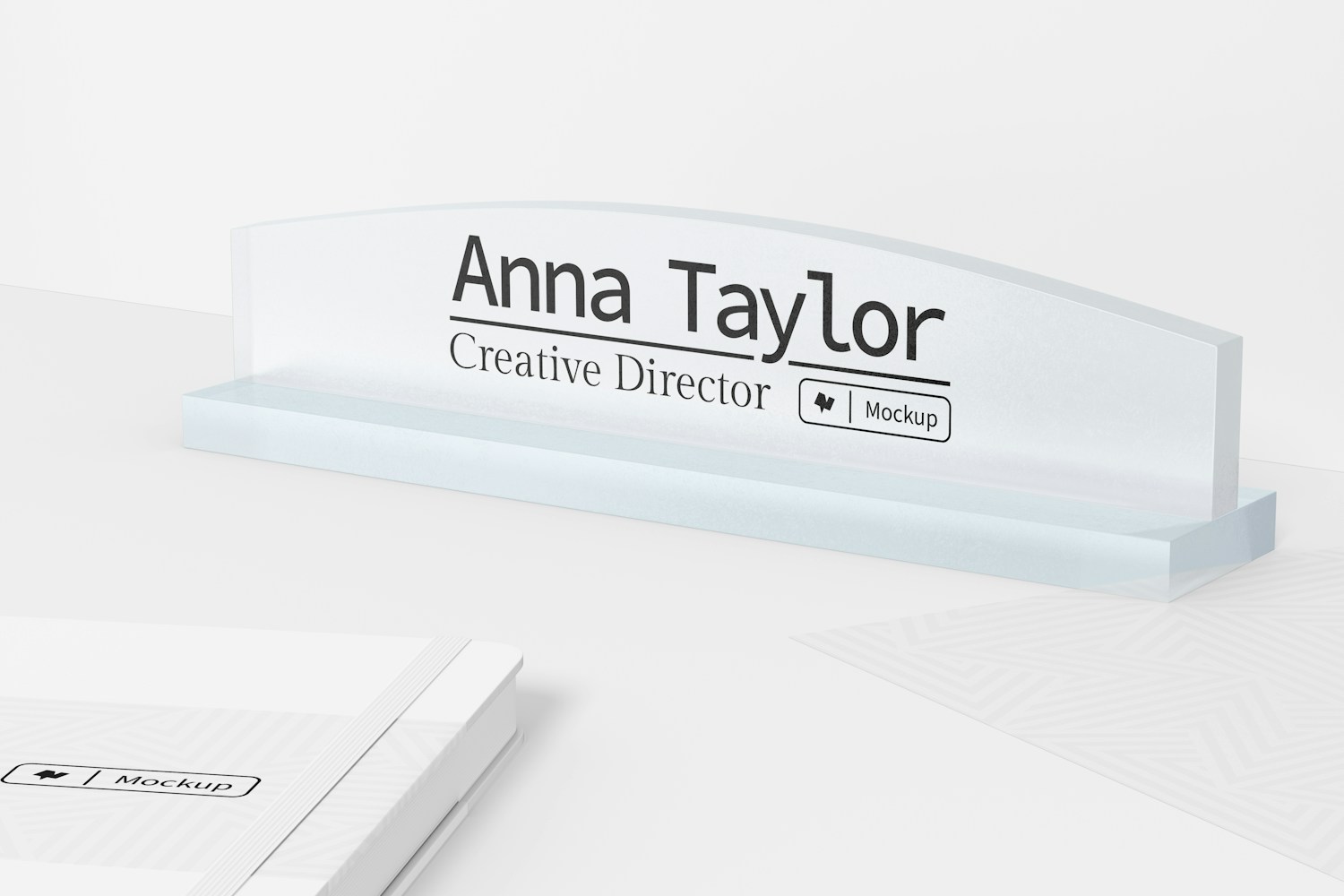 Frosted Glass Name Plate Mockup 02