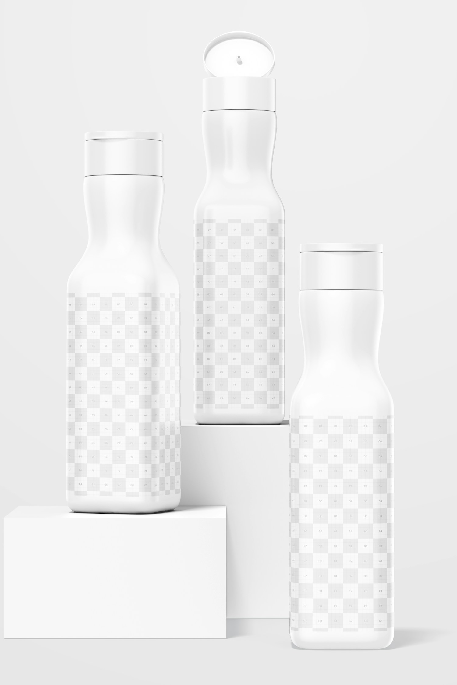 500 ml Hair Treatment Bottles Mockup, Front View