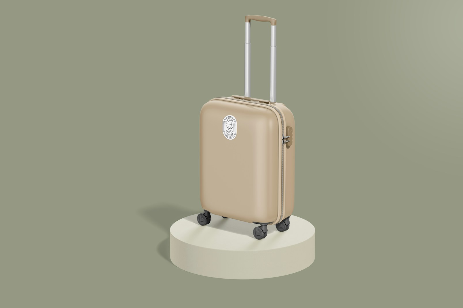 Medium Suitcase Mockup, on Podium