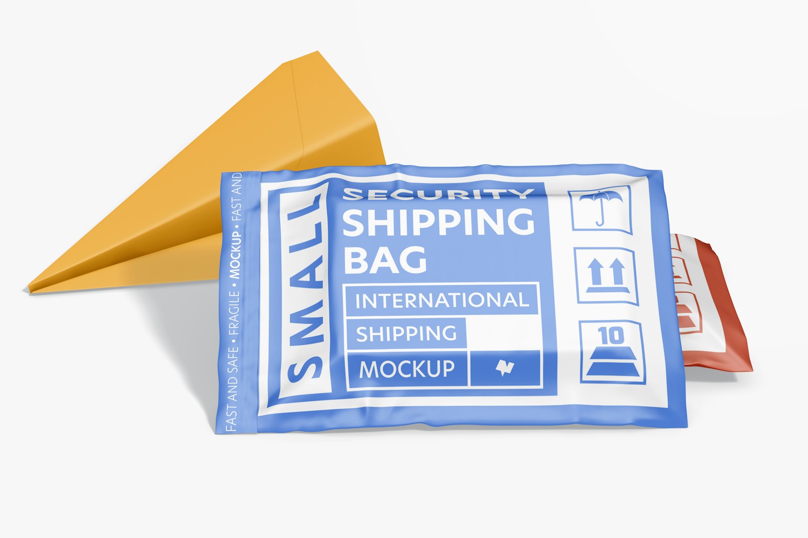 Security Shipping Bag Mockup, Leaned