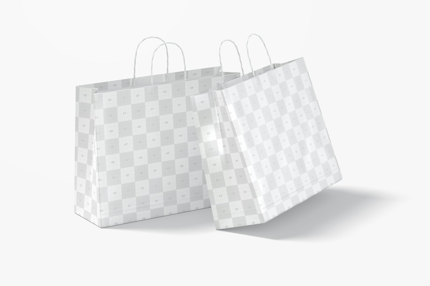 Jumbo Paper Shopping Bags Mockup, Perspective