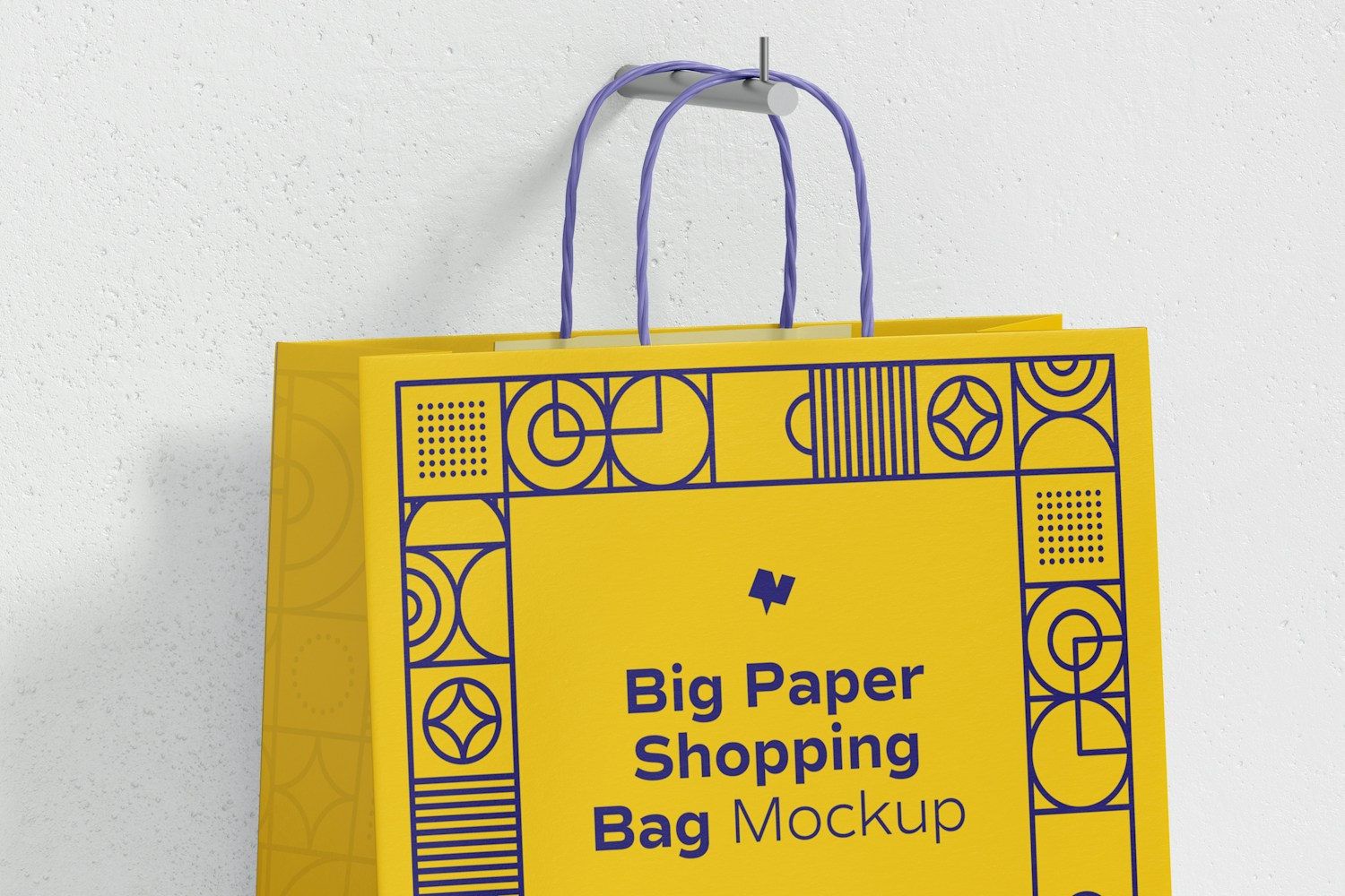 Big Paper Shopping Bags Mockup, Top View
