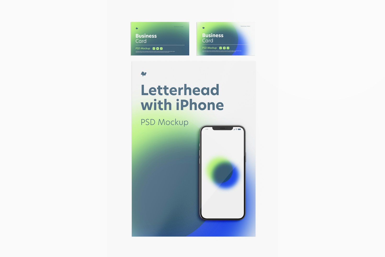 Letterhead with iPhone Mockup, Top View