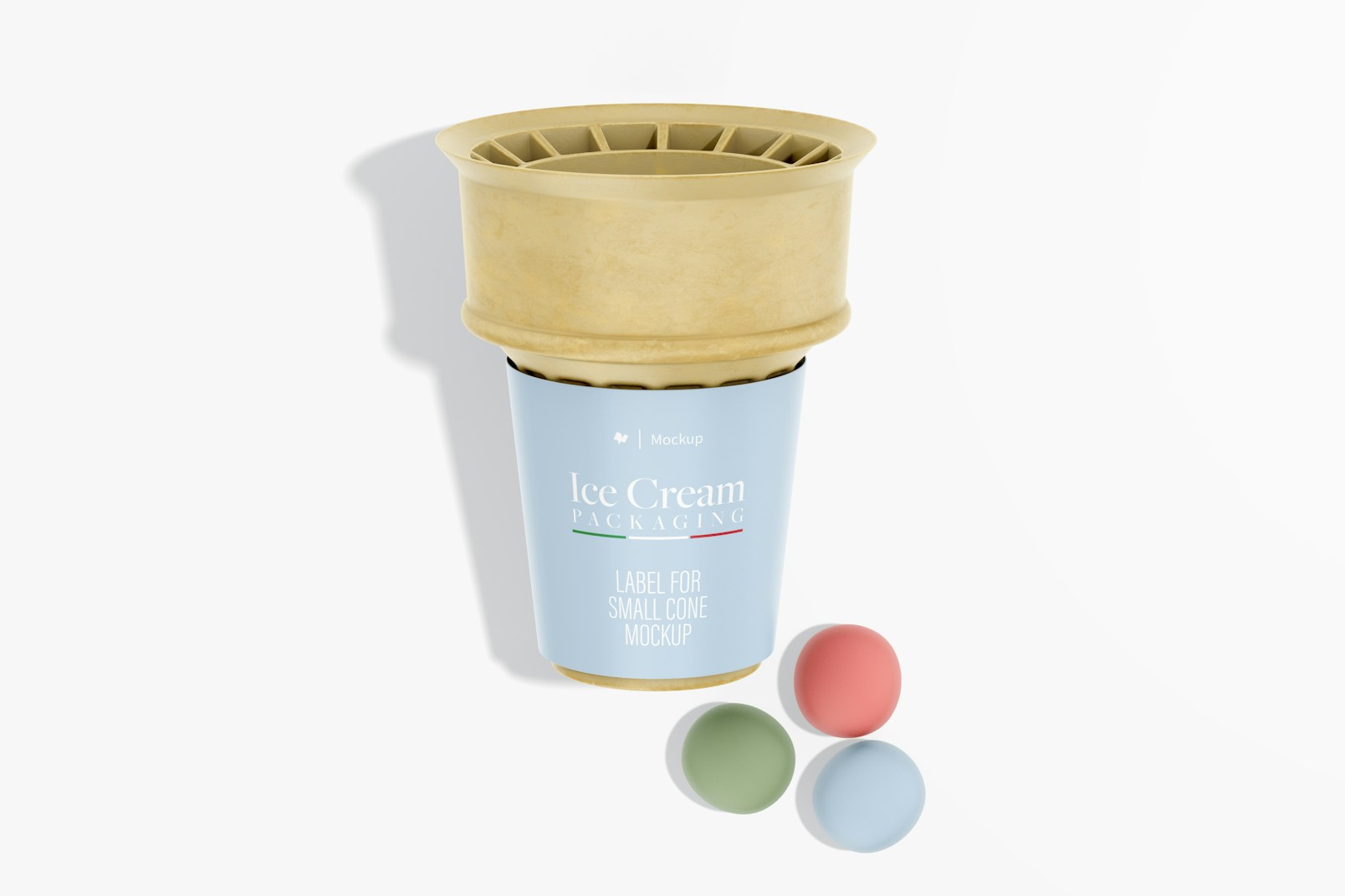 Label for Small Cone Mockup, Top View