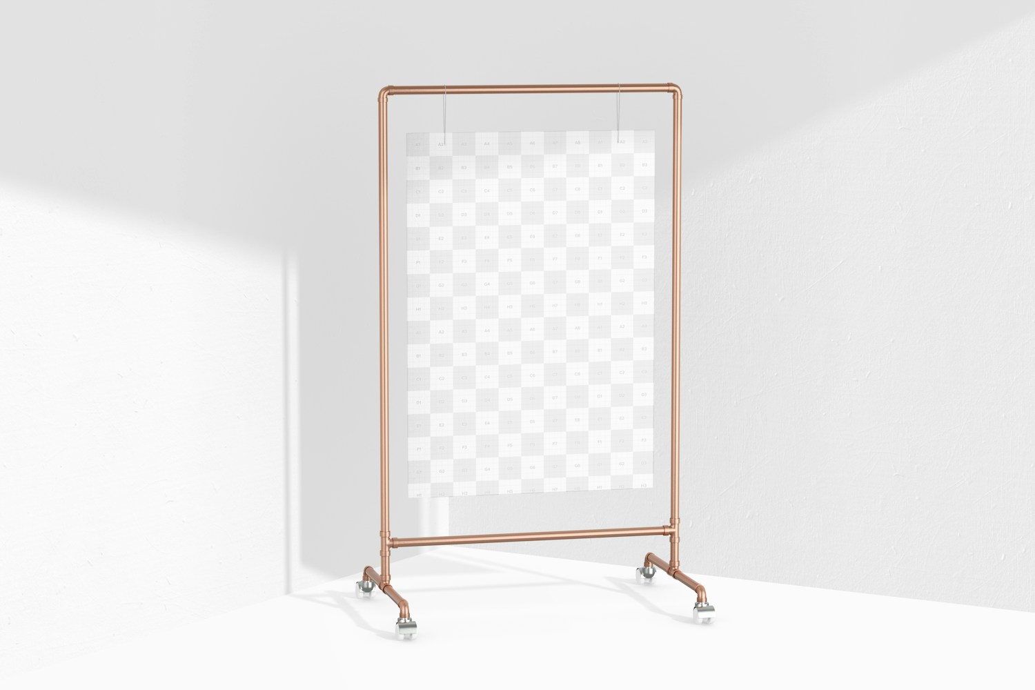 Copper Stand with B1 Poster Mockup, Perspective View